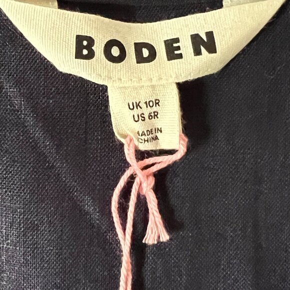 Navy Boden 100% linen dress, size 6 - Picture 5 of 6
